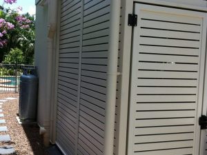 Beige Painted Gate—Lattice and Patios in Bungalow QLD