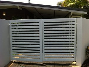 Grey Painted Gate 2—Lattice and Patios in Bungalow QLD