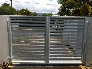 Grey Painted Gate—Lattice and Patios in Bungalow QLD
