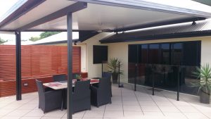Patio with Dining Table—Lattice and Patios in Bungalow QLD